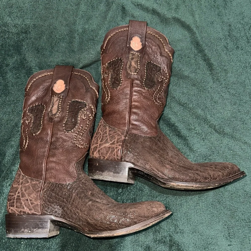Cuadra Edición Dorada Elephant Leather Cowboy Boots Men’s 8.5 – Rare Exotic - Picture 8 of 11